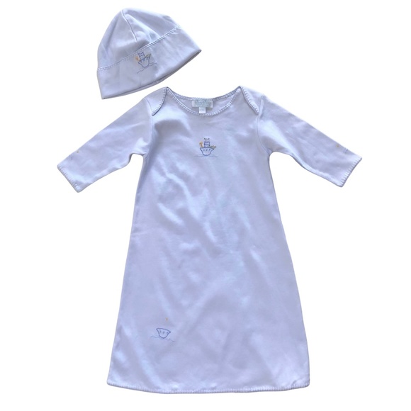 Kissy Kissy Premier Blue Noah's Ark Boys Gown & Hat Outfit NB - Picture 1 of 4